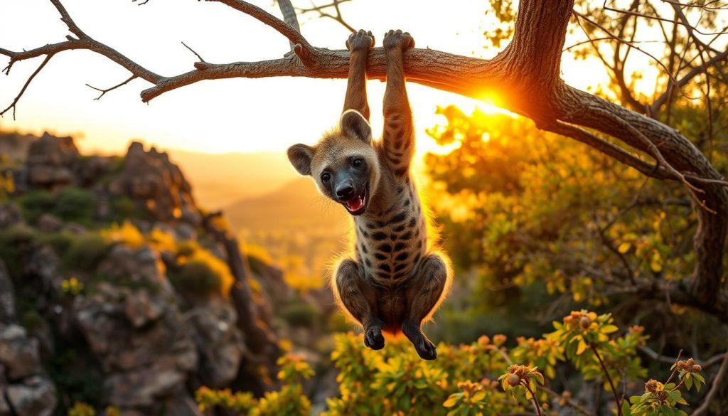 hanging hyena